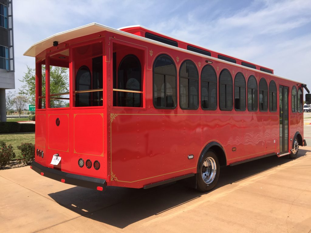 Trolley Bus Dallas Red Ft. Worth Wedding