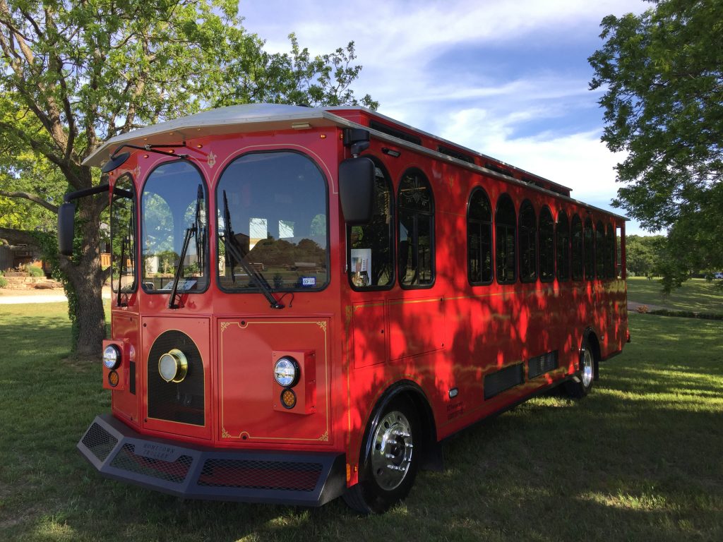 Trolley Bus Dallas Red Ft. Worth Wedding