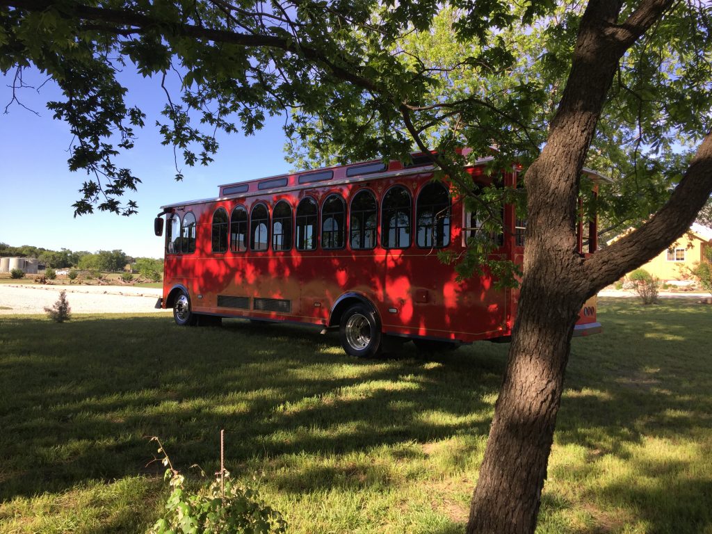 Trolley Bus Dallas Red Ft. Worth Wedding