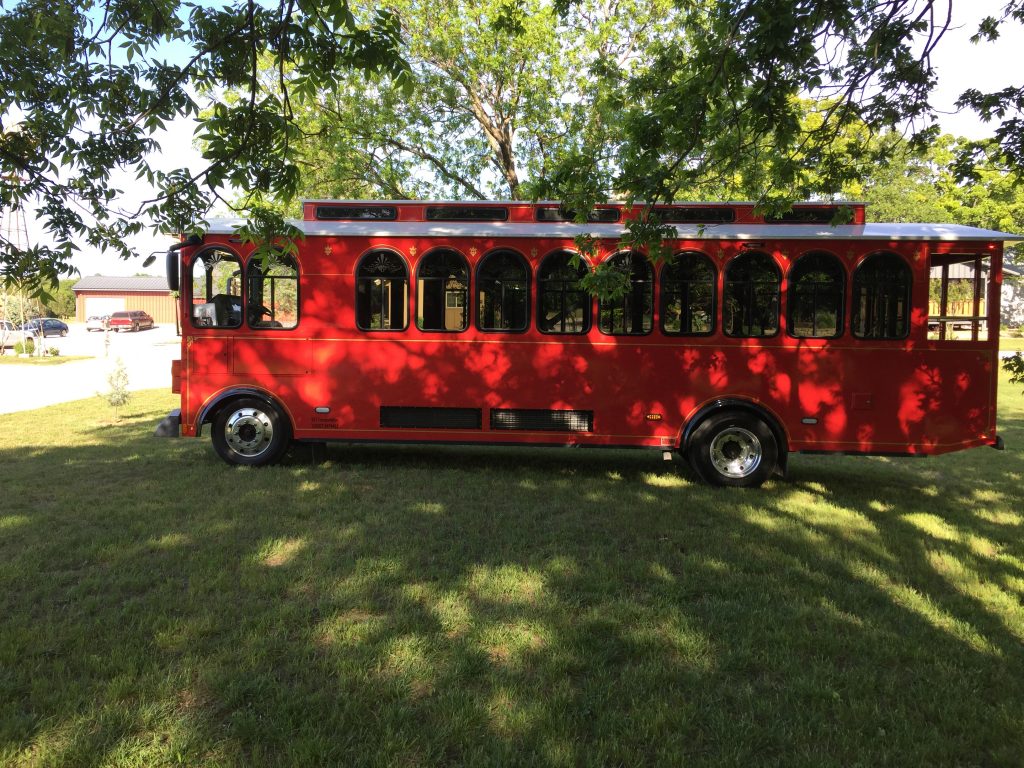 Trolley Bus Dallas Red Ft. Worth Wedding
