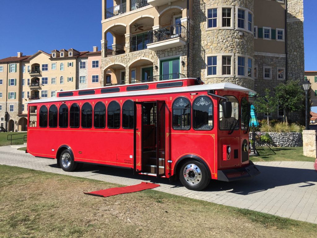 Trolley Bus Dallas Red Ft. Worth Wedding